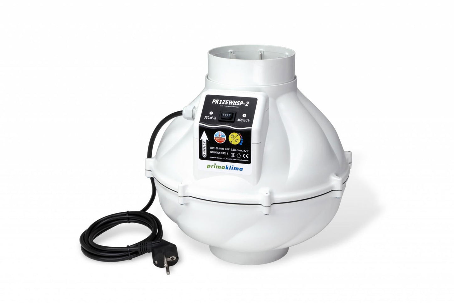 Prima Klima - PK125WHSP-2 360/460m³h, Ø125 2Speed AC Whisper - Blooming Town